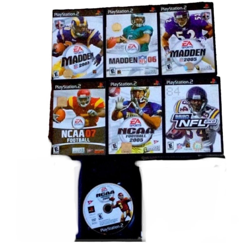 PlayStation 2 Football Video Games Madden 03, 05,06;NCAA FB 04,05, 07;NFL 2K2 ⭐️